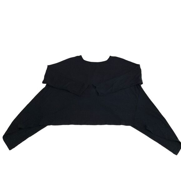 1. State Blouse Round Neck Twist Wrap V Back Oversized Navy Blue Women Medium - Picture 7 of 9